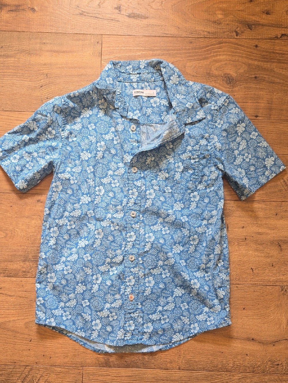 Sonoma Blue Floral Camp Shirt